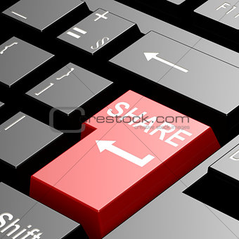 Share word on red keyboard