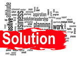 Solution word cloud with red banner