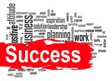 Success word cloud with red banner