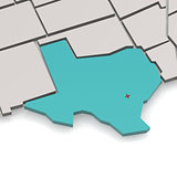 Texas map with white background