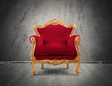 Red and gold luxury armchair