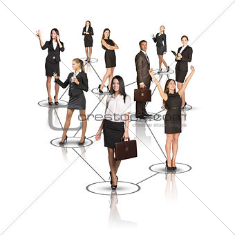 Set of business people