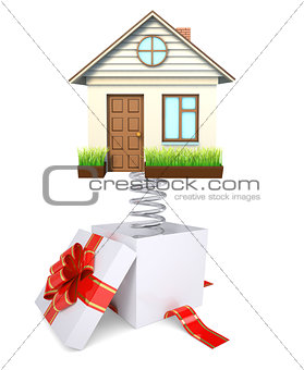 Gift box with house