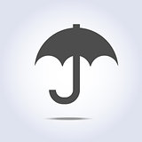 Gray color umbrella simple icon