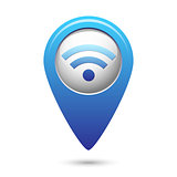 Wifi icon on blue map pointer