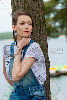 casual woman in the nature