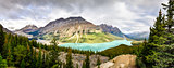 Panoramic view of Peyto lake and Rocky mountains, Alberta