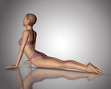 3D female figure in yoga position