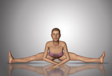 3D female figure in yoga position