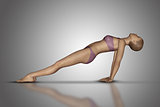 3D female figure in yoga pose