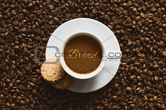 Still life - coffee with text Brazil