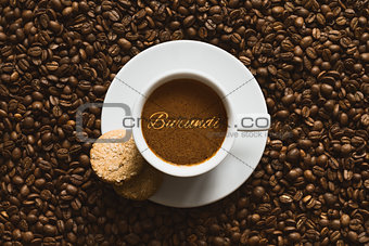 Still life - coffee with text Burundi