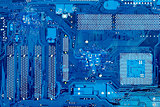 Close up of computer circuit motherboard