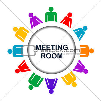 Colorful meeting room icon