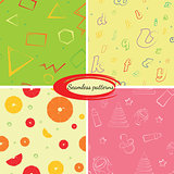 set of seamless backgrounds for packaging or congratulations