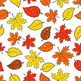 Seamless autumn leaves pattern