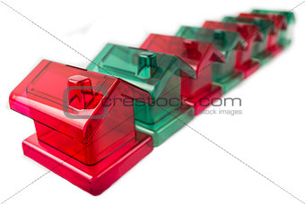 row of plastic houses