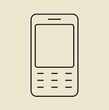 Cell phone icon. Thin line.