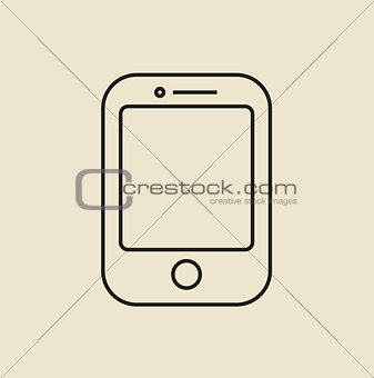 Cell phone icon. Thin line.