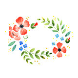 Watercolor floral decorative element