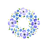 Watercolor floral decorative element