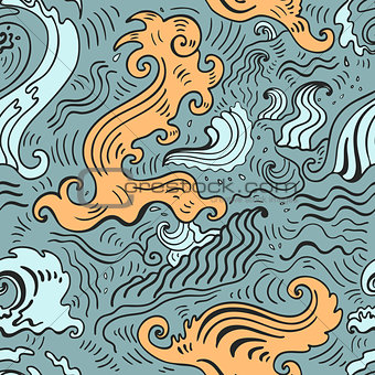 Sea waves.  Seamless background