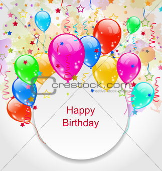 Birthday Celebration Card with Colorful Balloons