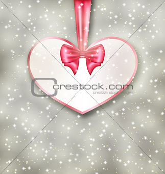 Greeting paper card made of heart shape Valentine Day