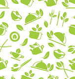 Seamless Pattern with Healthy Eating