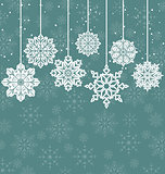 Christmas background with variation snowflakes