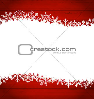 Christmas frame made of snowflakes with copy space for your text