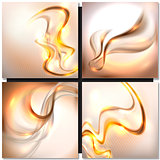 Abstract golden wave background