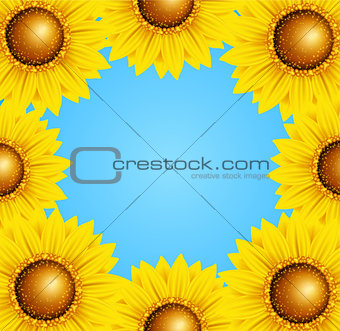 Floral frame with sunflowers