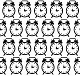 doodle alarm clock seamless pattern background