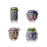 Jar with jam, sketch for your design