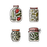 Bank of pickled vegetables, sketch for your design