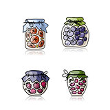 Jar with jam, sketch for your design