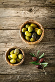 Olives on wood