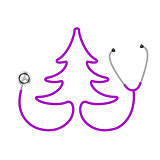 Stethoscope in shape of tree in purple design