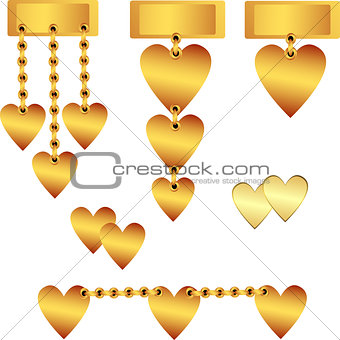 Decorative gold hearts