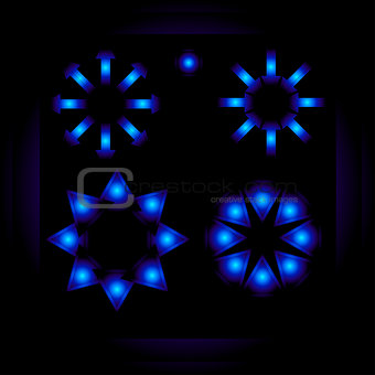 Set glowing vector product