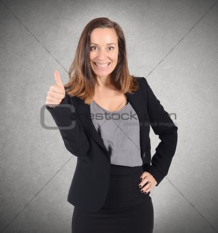 Thumb up businesswoman