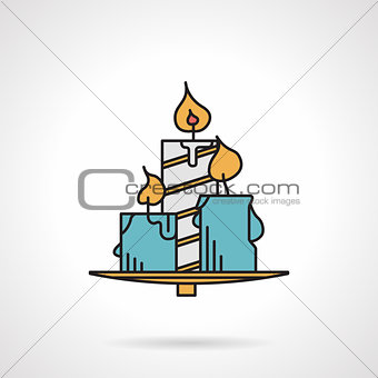 Candles flat color vector icon