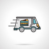 Dessert delivery flat color vector icon