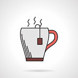 Elegant teacup flat color vector icon