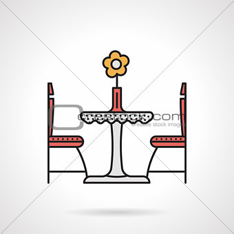 Table for two flat color vector icon