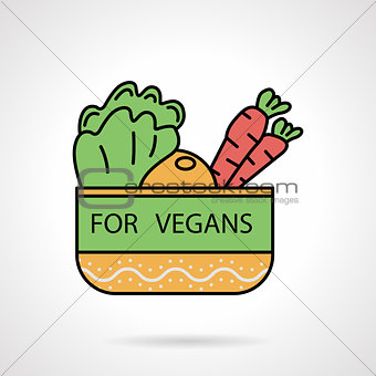 Vegetable bowl flat color vector icon
