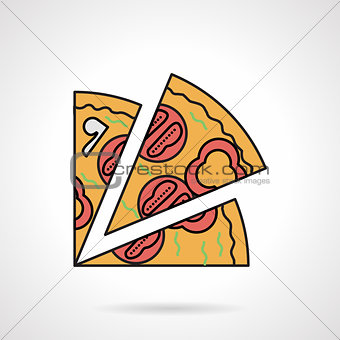 Pizza slice flat color vector icon