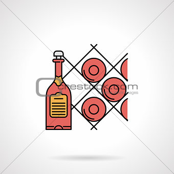 Wine cellar flat color vector icon