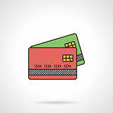 Credit cards flat color vector icon